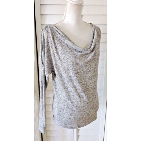 WHBM Cold Shoulder Cowl Neck women's silver sparkles heathered sweater S - Picture 3 of 9